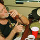 Willie Nelson partakes of his morning coffee in a photo from the early 2000s.